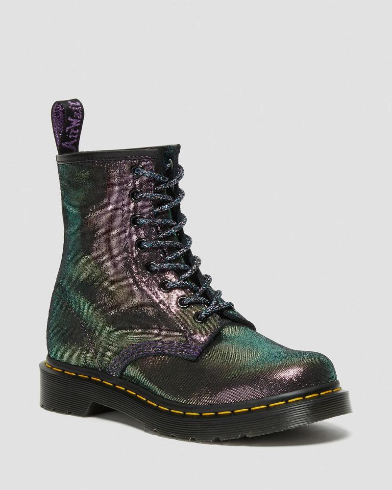 Purple Women\'s Dr Martens 1460 Disco Iridescent Suede Lace Up Boots | CA 156DFM